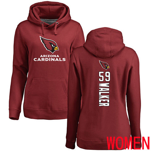 Arizona Cardinals Maroon Women Joe Walker Backer NFL Football #59 Pullover Hoodie Sweatshirts